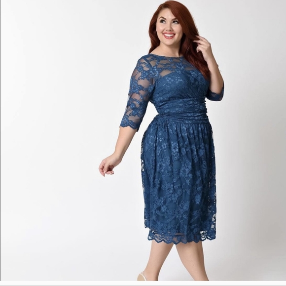 Kiyonna Dresses & Skirts - Kiyonna NWT blue lace formal party wedding dress size 1X